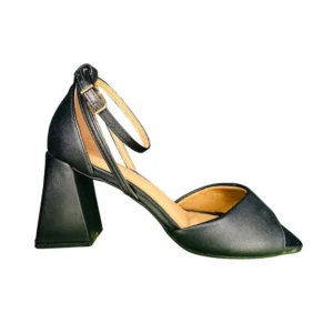 Lemon & Pepper Black Block Heels – UK 4 / EU 37, Good Condition