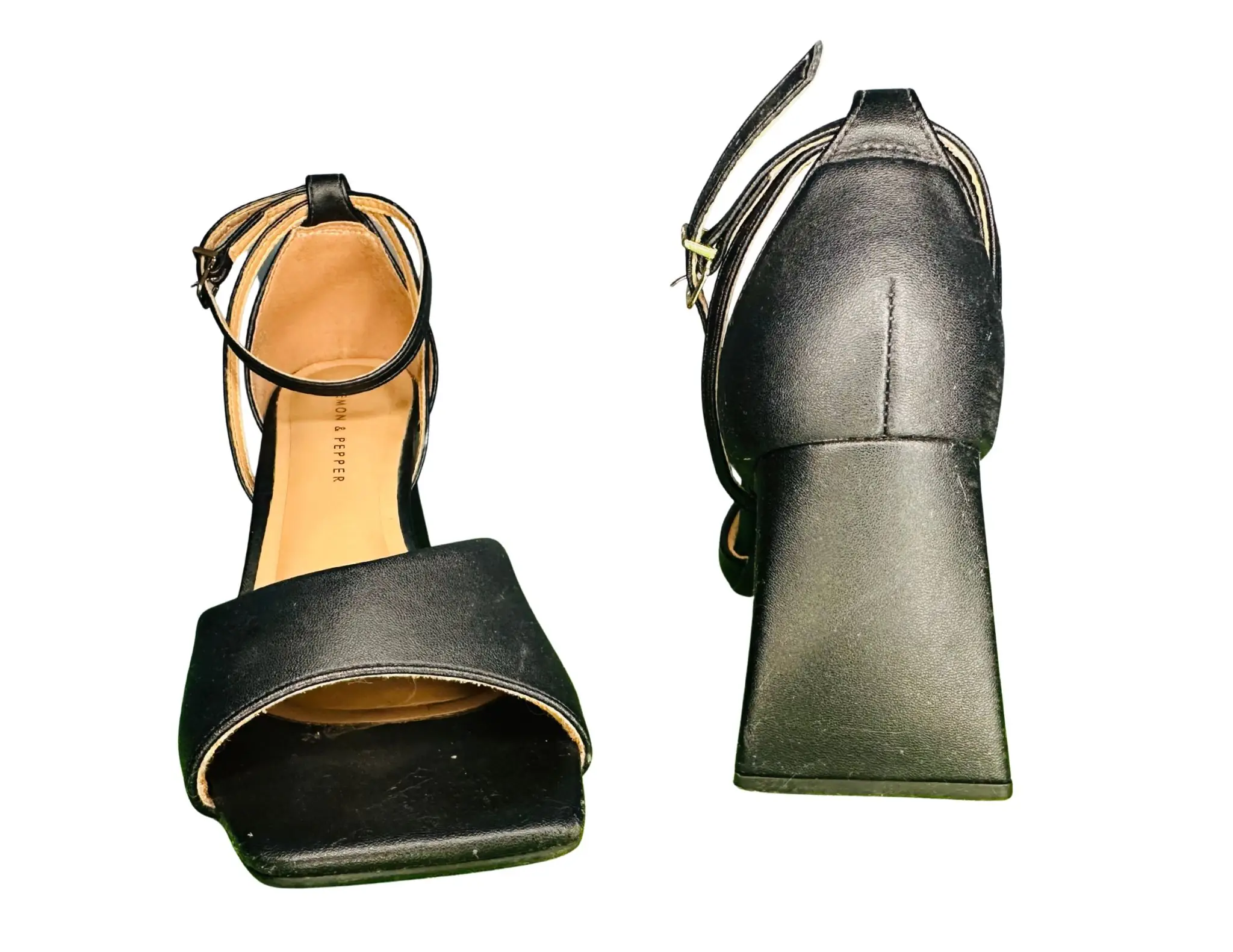 Lemon & Pepper Black Block Heels – UK 4 / EU 37, Good Condition - Image 4