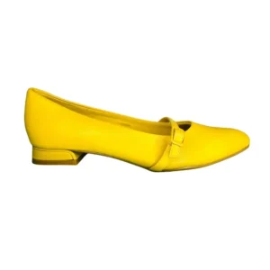 Luna Blu Yellow Buckled Flats – Size 4 (EU 38), Good Condition