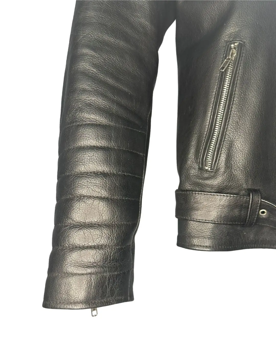 Men’s Black Leather Biker Jacket – Size M, Lightly Worn, Great Condition - Image 3