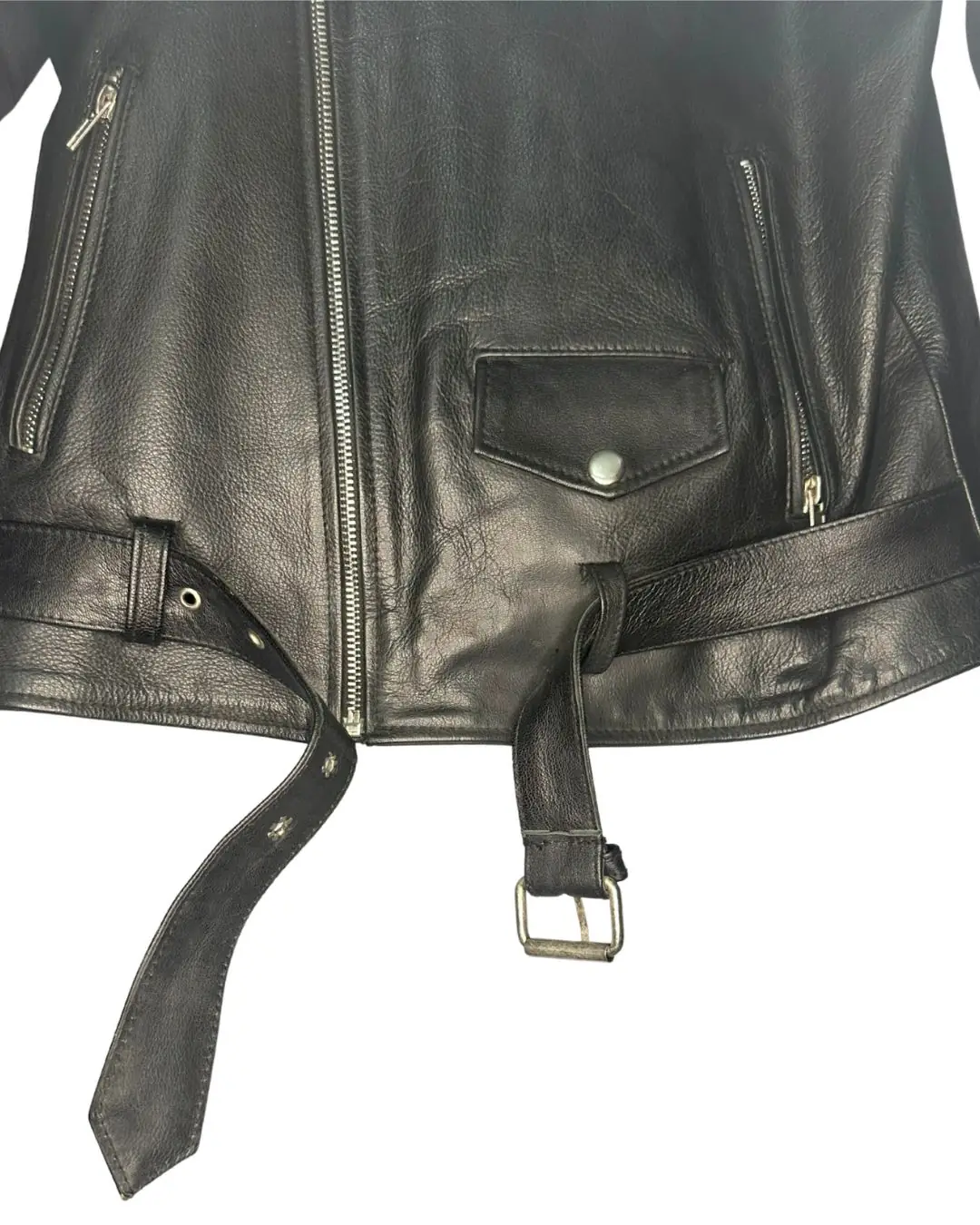 Men’s Black Leather Biker Jacket – Size M, Lightly Worn, Great Condition - Image 4