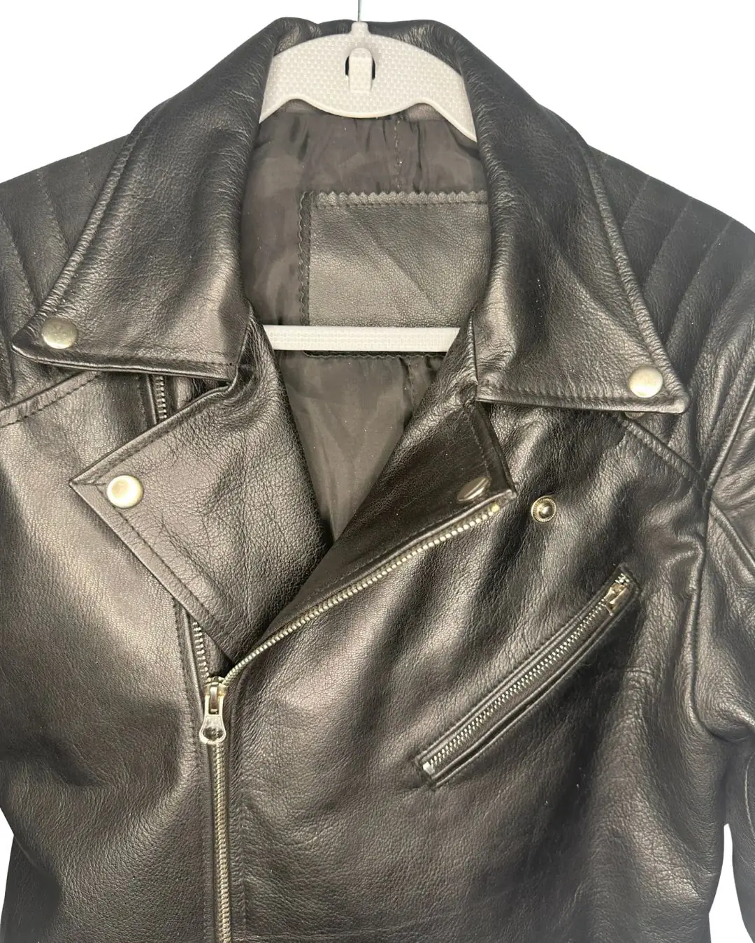 Men’s Black Leather Biker Jacket – Size M, Lightly Worn, Great Condition - Image 5