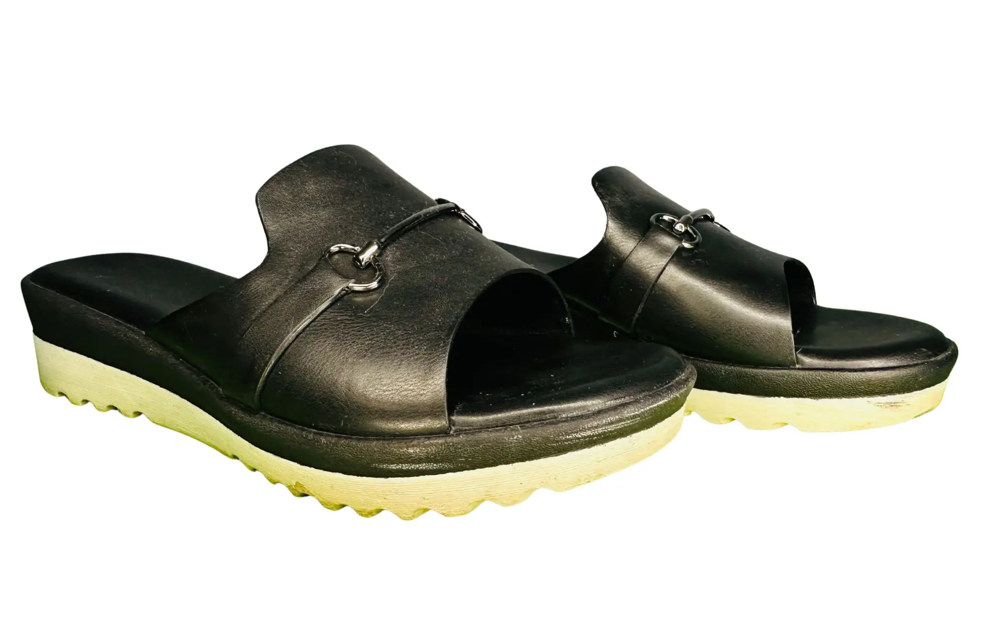 Lemon & Pepper Women's Black Slip-On Wedge Sandals – UK 4 / EU 37, Good Condition - Image 2