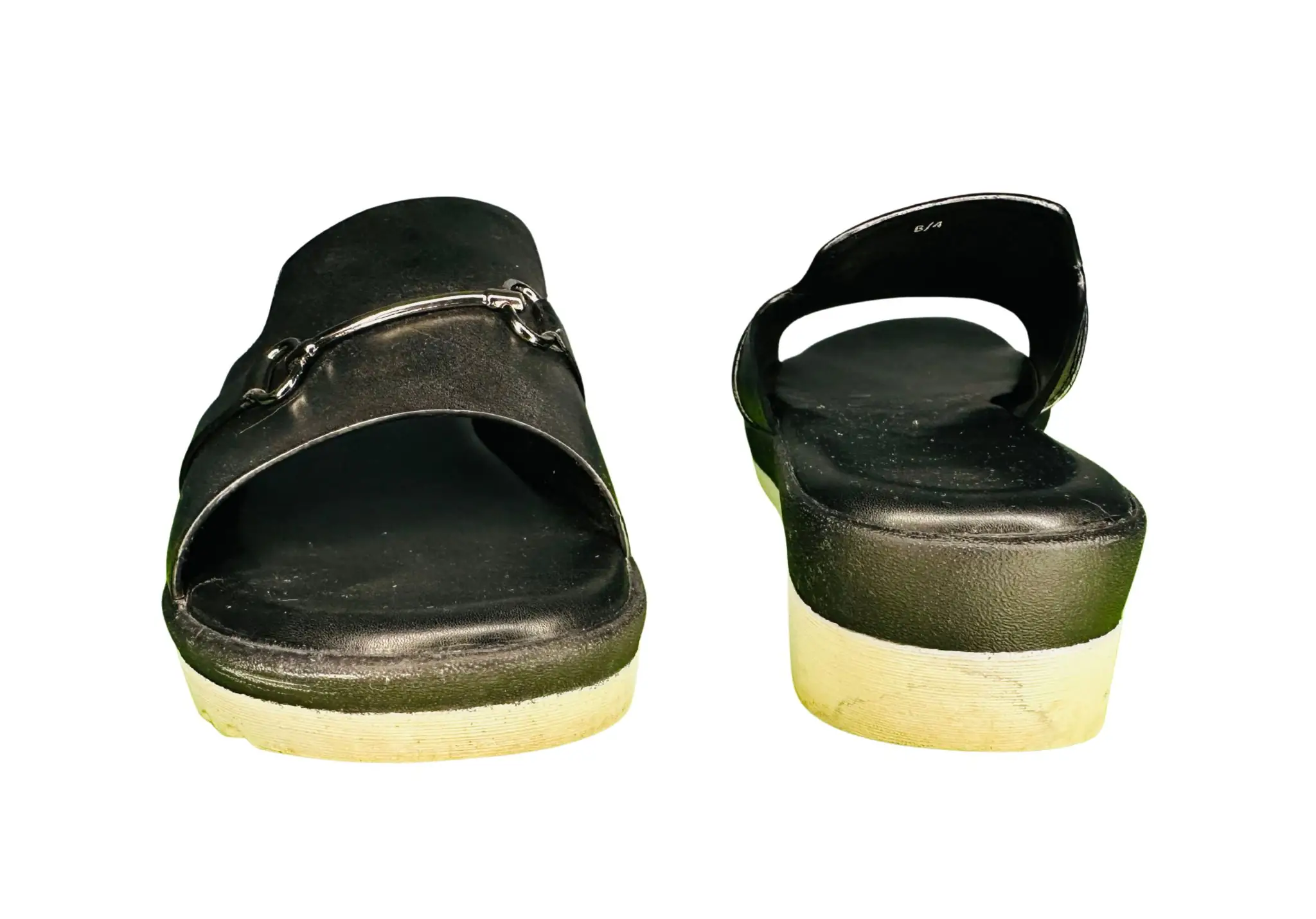 Lemon & Pepper Women's Black Slip-On Wedge Sandals – UK 4 / EU 37, Good Condition - Image 3