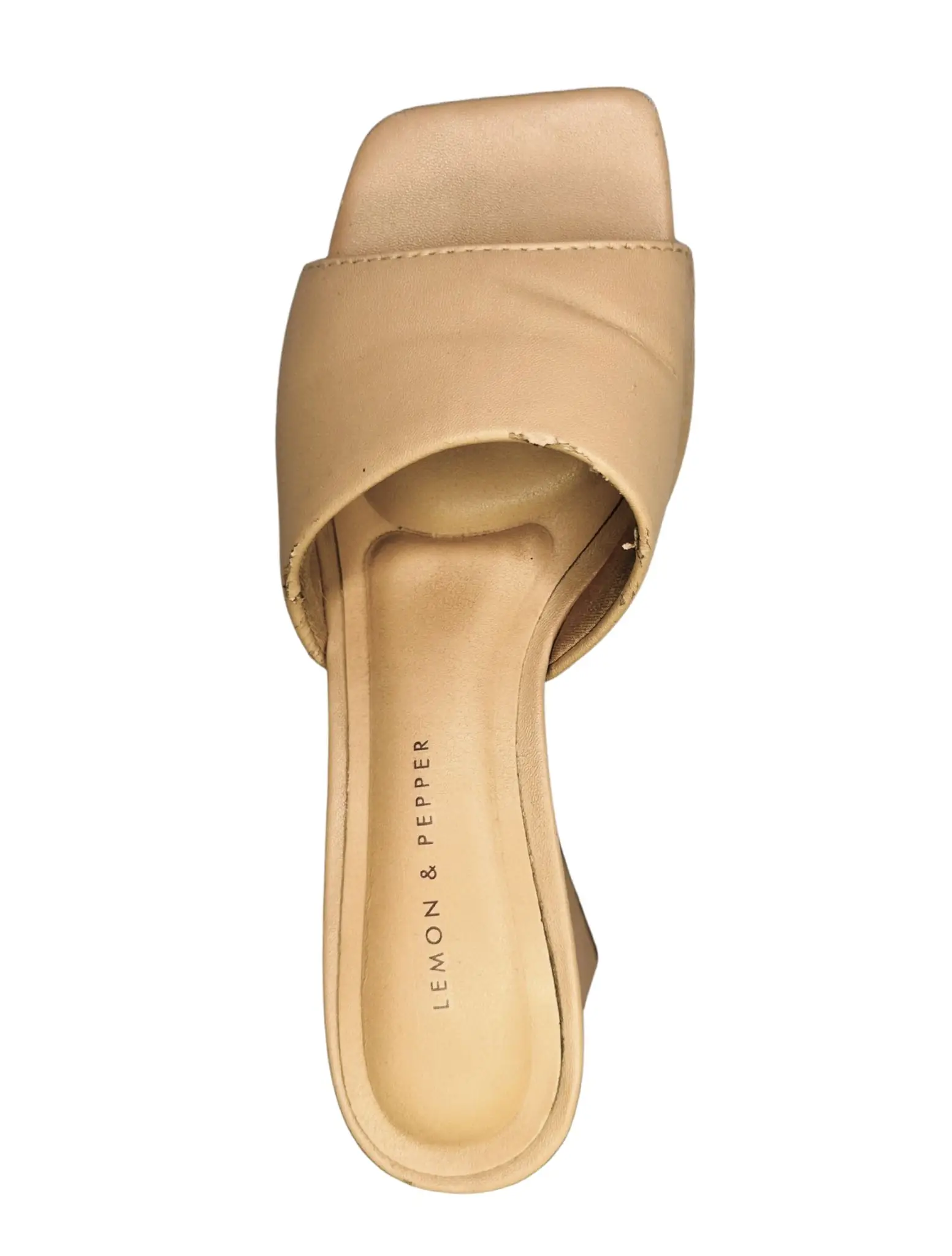 Lemon & Pepper Beige Block Heel Mules – UK 4 / EU 37, Good Condition - Image 3