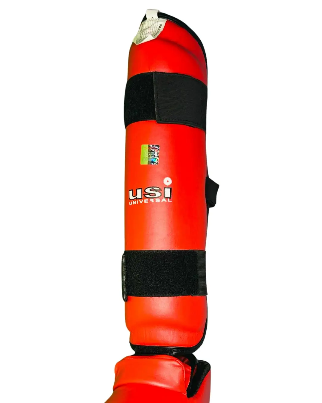 USI UNIVERSAL Shin Pads with Instep – Red, Large - Image 3